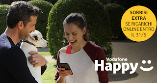 Logo Vodafone Happy: accumula ''sorrisi'' e richiedi premi sicuri