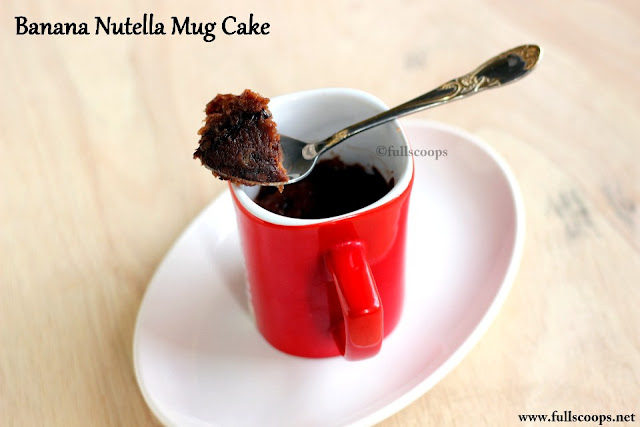 Instant Microwave Banana Nutella Mug Cake