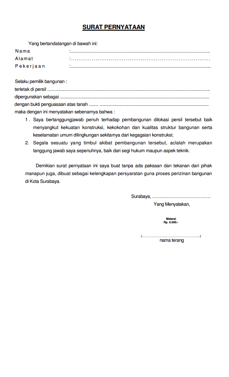 Contoh Surat Jaminan Keselamatan Contoh Surat