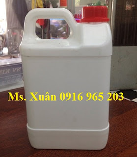 Can nhựa 5 lít đựng hóa chất, can hóa chất 5 lít màu trắng