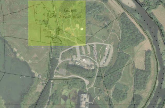 Higher Brockholes on an Old OS Map - Overlaid with a Modern Satellite Image