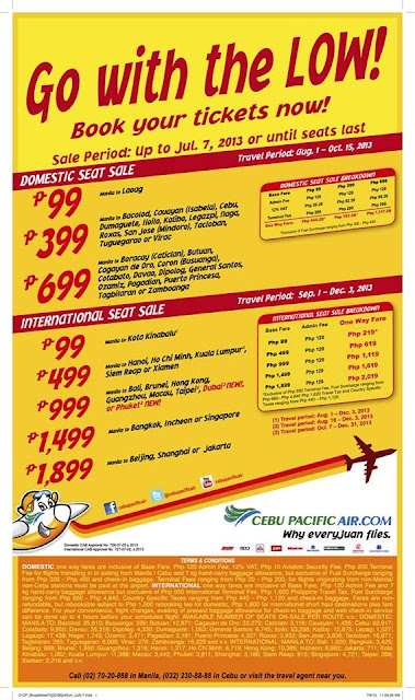 Go With the LOW! Cebu Pacific's Seat Sale Promo