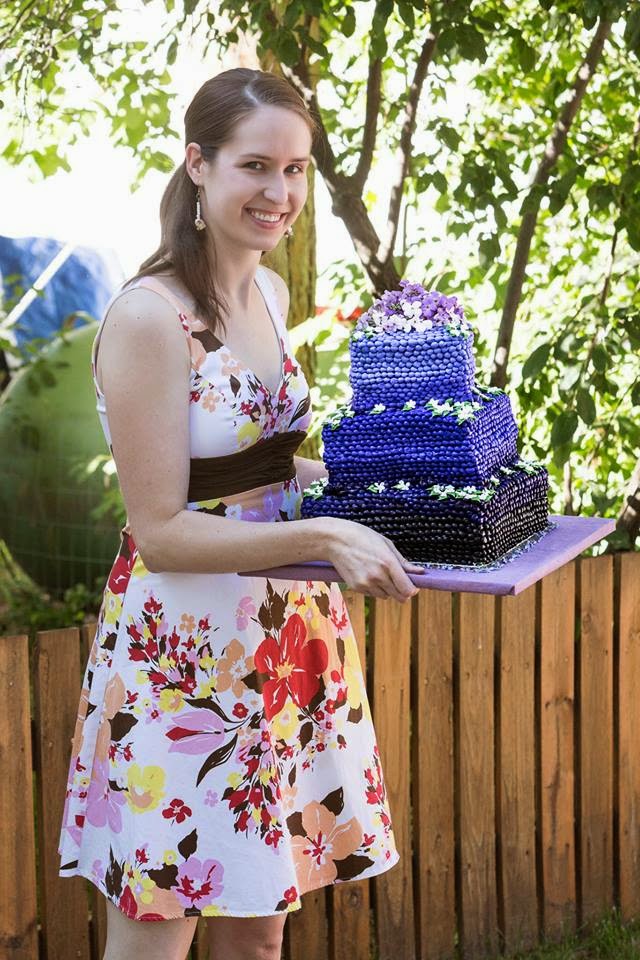 cake, wedding, floral dress, guest post, never fully dressed, withoutastyle,