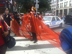 Army police with nets at Union Square