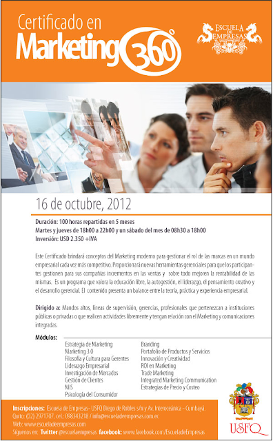 Certificado en Marketing 360º. Comienzo de clases 16 de octubre, 2012