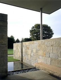 Weekend houses with outdoor stone and water features, Long Island, New York