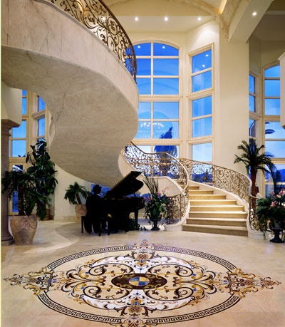 Special Effect on Floor with Decorative Marble Tiles