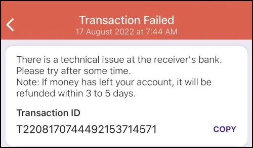 Fix Transaction Failed There is A Technical issue Problem Solved 