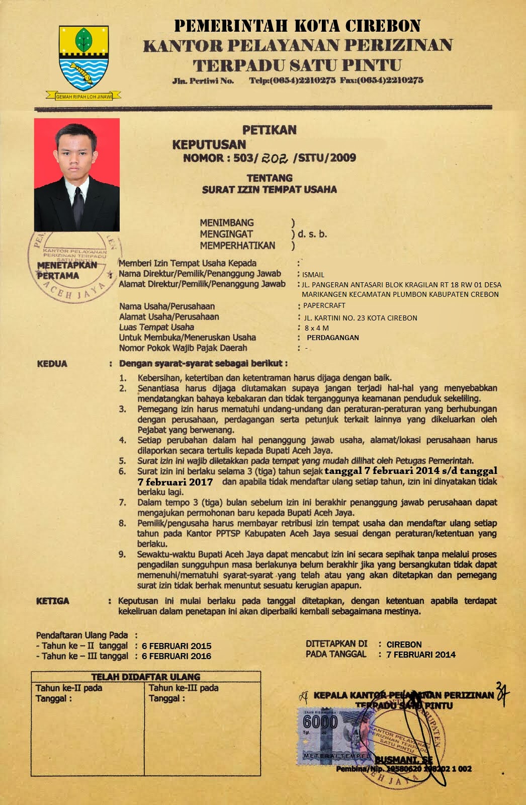 Contoh Surat Izin Usaha - Contoh 37