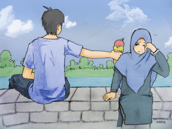 Kartun Islami Couple Ikhwan Ahwat - Kartun Dakwah Islam 