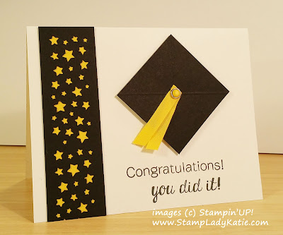 Graduation Card madde with Stampin'UP!'s Confetti Stars Border Punch