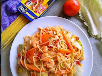 Resep Cara Membuat spagheti udang saus tomat