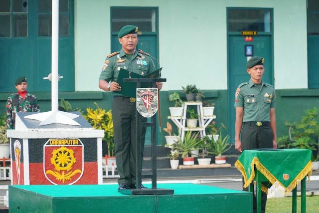 Tumbuhkan Jiwa Nasionalisme, Yonarmed 11/GG/2/2 Kostrad Laksanakan Upacara Bendera