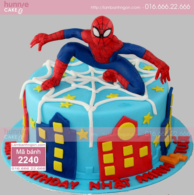 Bánh fondant chủ đề Spider man - người nhện