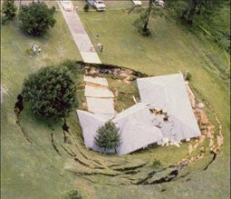 Sinkholes on Sinkhole Swallows House In Florida