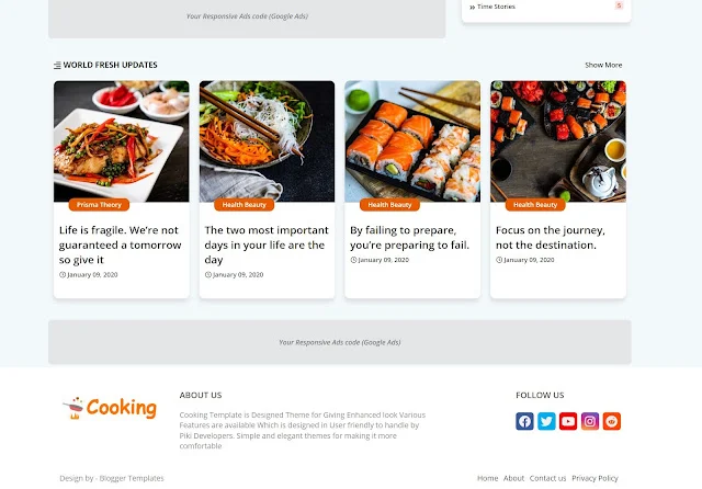 Template nấu ăn blogger