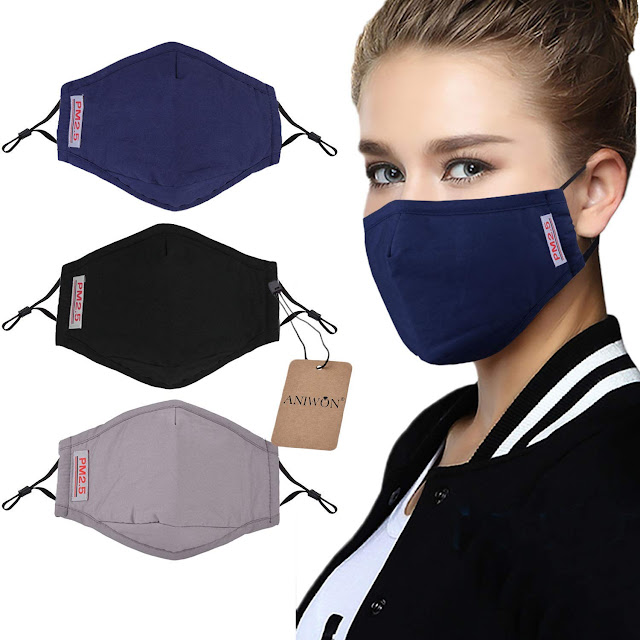 Dust Mask,Aniwon 3 Pack Anti Dust Pollution Mask with 6 Pcs