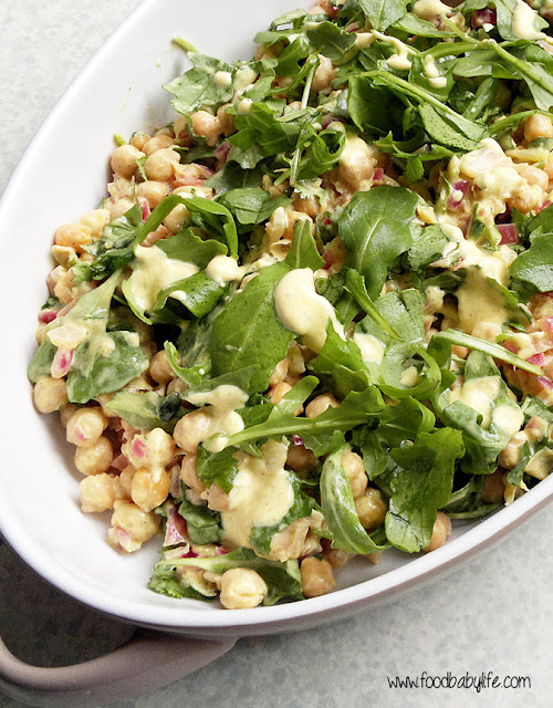 Pan-fried Chickpea Salad with Curried Yoghurt Dressing © www.foodbabylife.com
