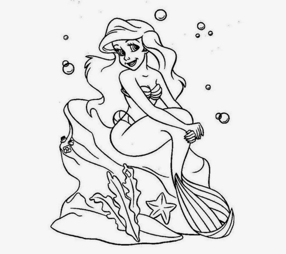 Colour Drawing Free Wallpaper: Disney Princess Ariel ...