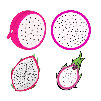 Pencil Sketch and Free Cartoon Images of Dragon Fruit