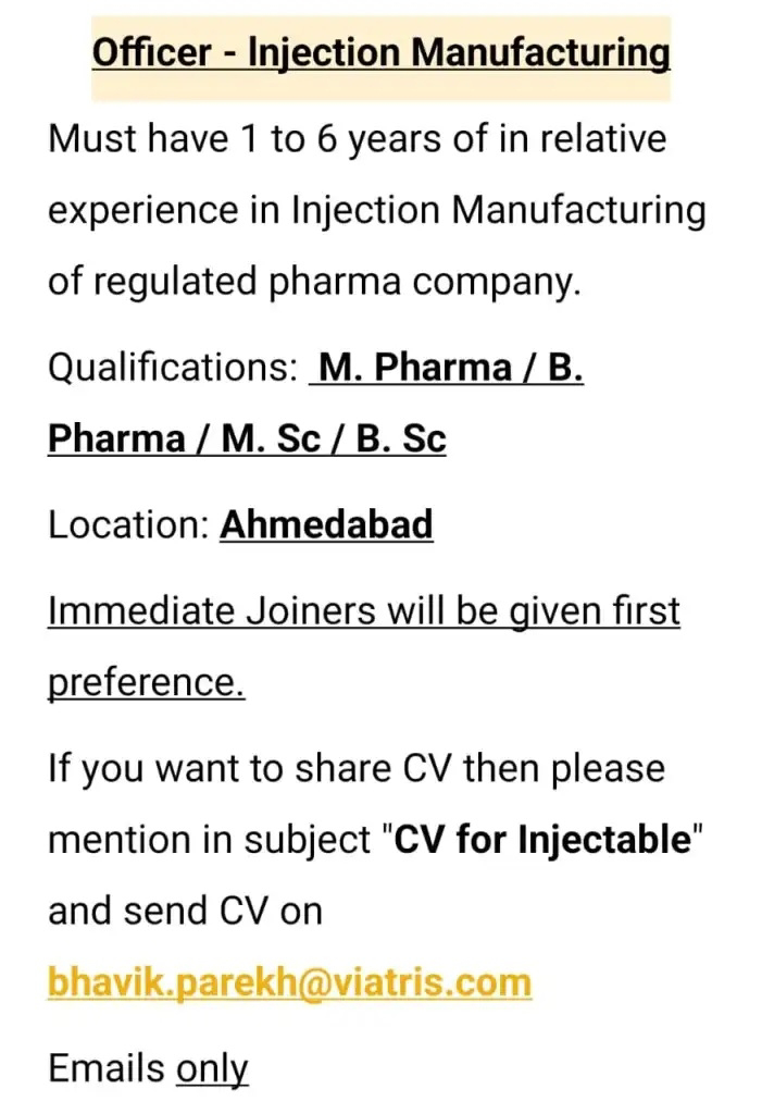 Job Availables, Mylan Laboratories Ltd Job Vacancy For M. Pharm/ B. Pharm/ M. Sc/ B. Sc