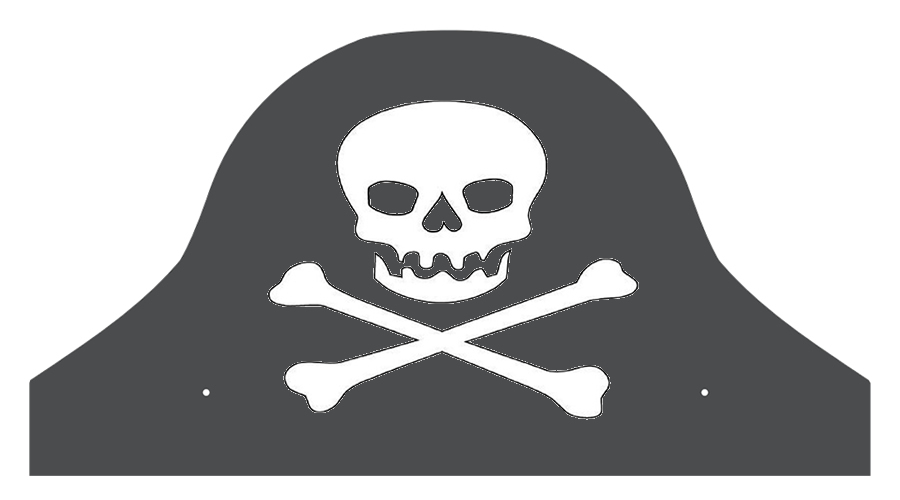 Gorro, parche y bandera pirata