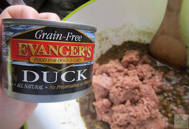 using Evanger's duck canned food in wellychef dog food