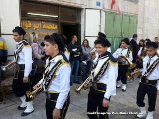 Parade Natal warga Arab di Betlehem Palestina