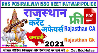 Rajasthan Current Affairs 2021