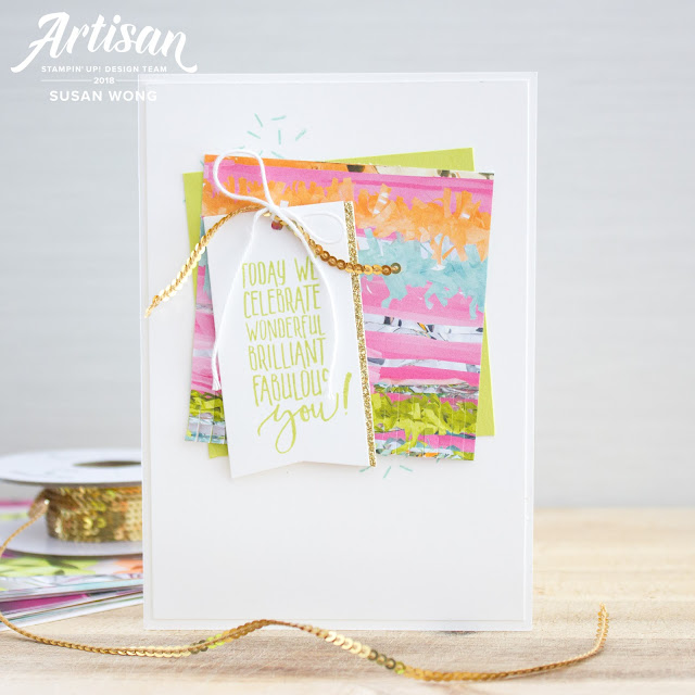 Easy handmade birthday card with Picture Perfect Birthday by Stampin' Up! - Susan Wong