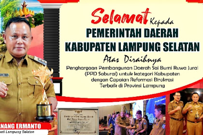 Lampung Selatan Raih Penghargaan PPD Saburai