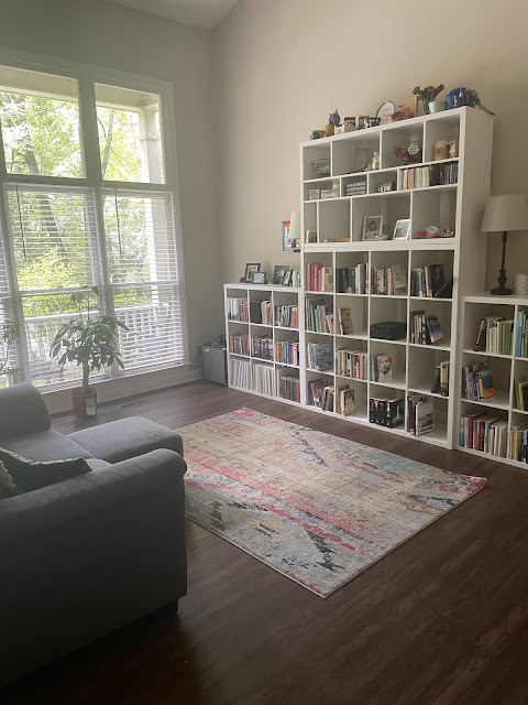 The living room freshly deep cleaned