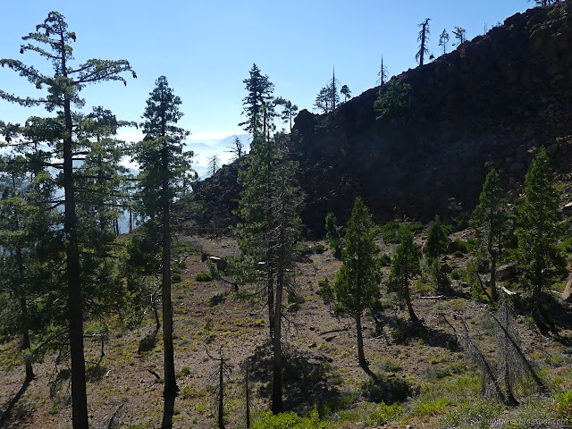 flat area with steep cliffs around