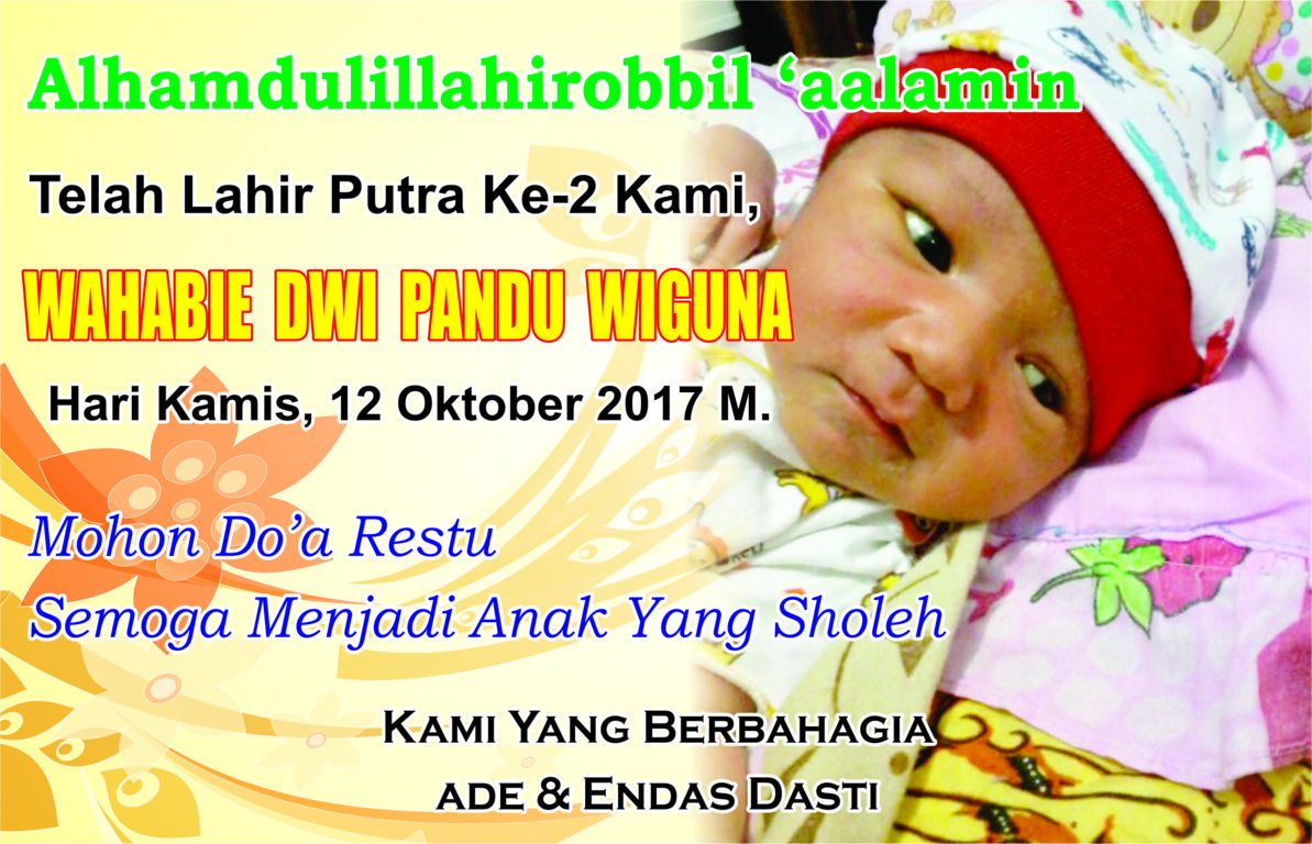 Contoh Kartu Ucapan Aqiqah #UNIK Pada Berkat (Kotak Nasi 