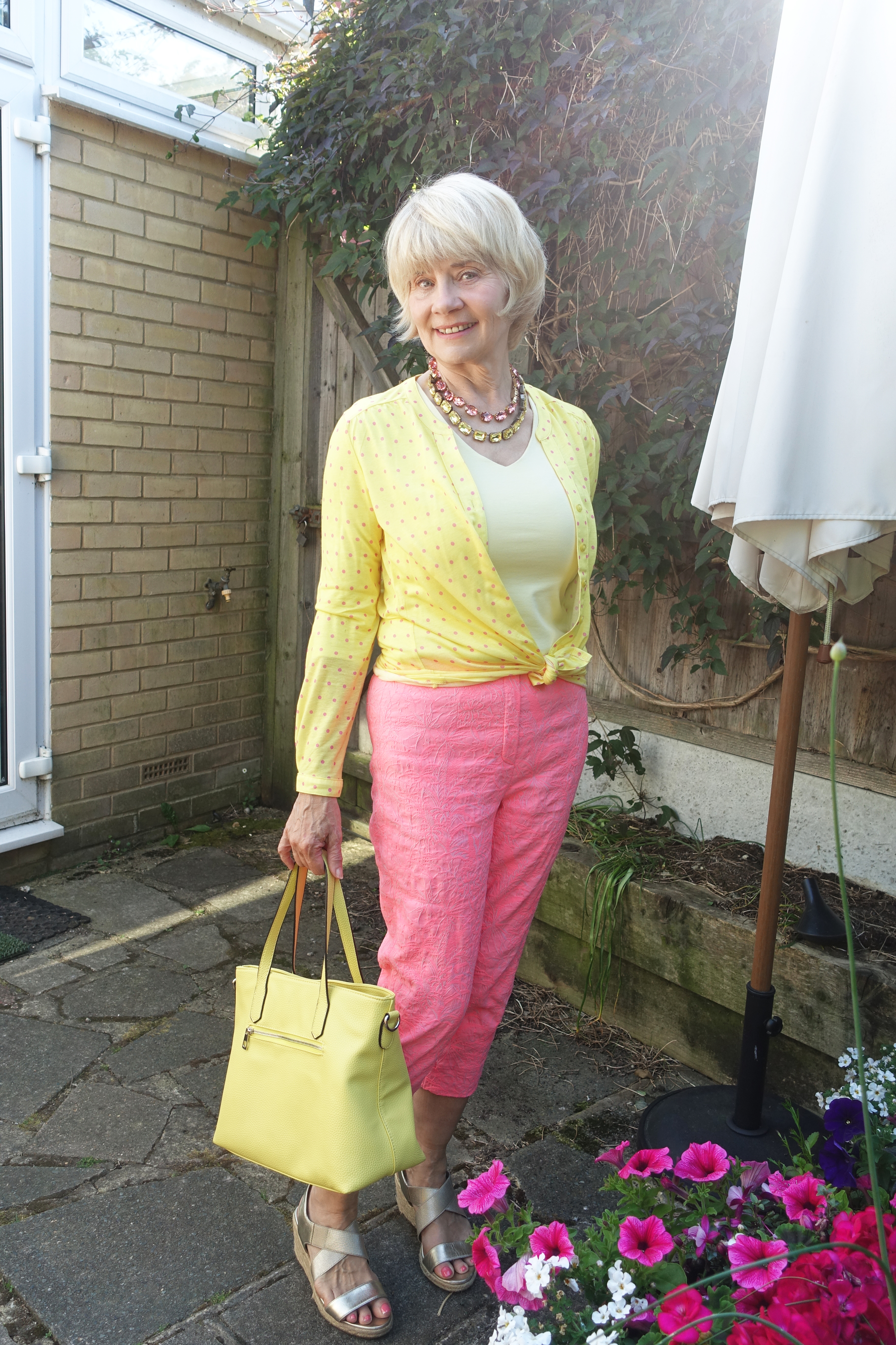 Pink and yellow for summer worn by Is This Mutton blogger Gail Hanlon