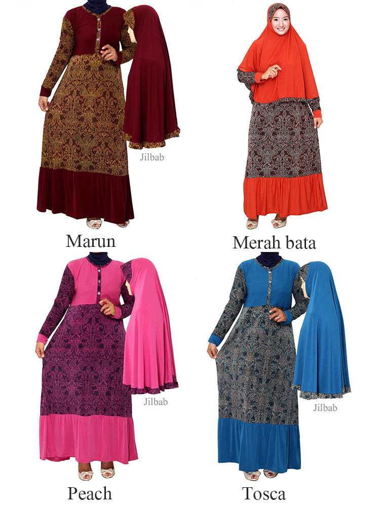 Contoh gambar Baju  Gamis Muslimah yg  lagi trend  Elneddy 