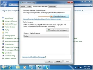 Cara menampilkan Language Bar di Windows Seven