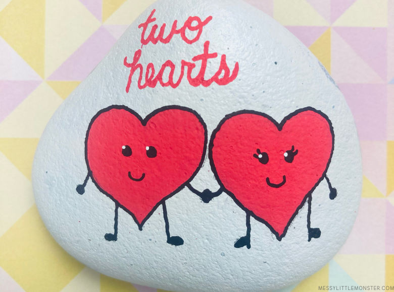 heart painted rocks