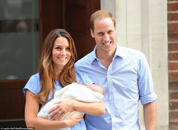 Proud parents Kate and William with the Prince of Cambridge