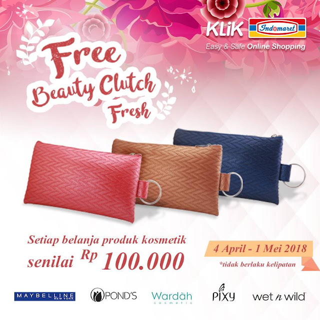FREE Beauty Clutch Fresh tiap belanja produk kosmetik Rp 100.000