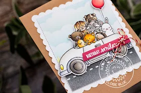 Sunny Studio Stamps: Cruising Critters Frilly Frames Sunny Sentiments Birthday Card by Eloise Blue