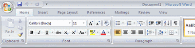 Word 2007 new interface - all menu options are now reshuffled around