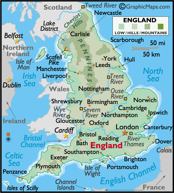 map of united kingdom of great britain. points Great britain map