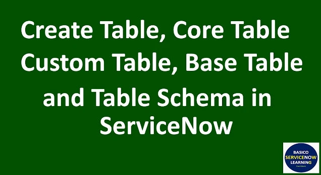 servicenow base table, servicenow core table, servicenow custom table