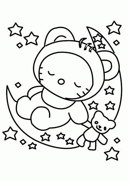 Hello Kitty Coloring Page Baby