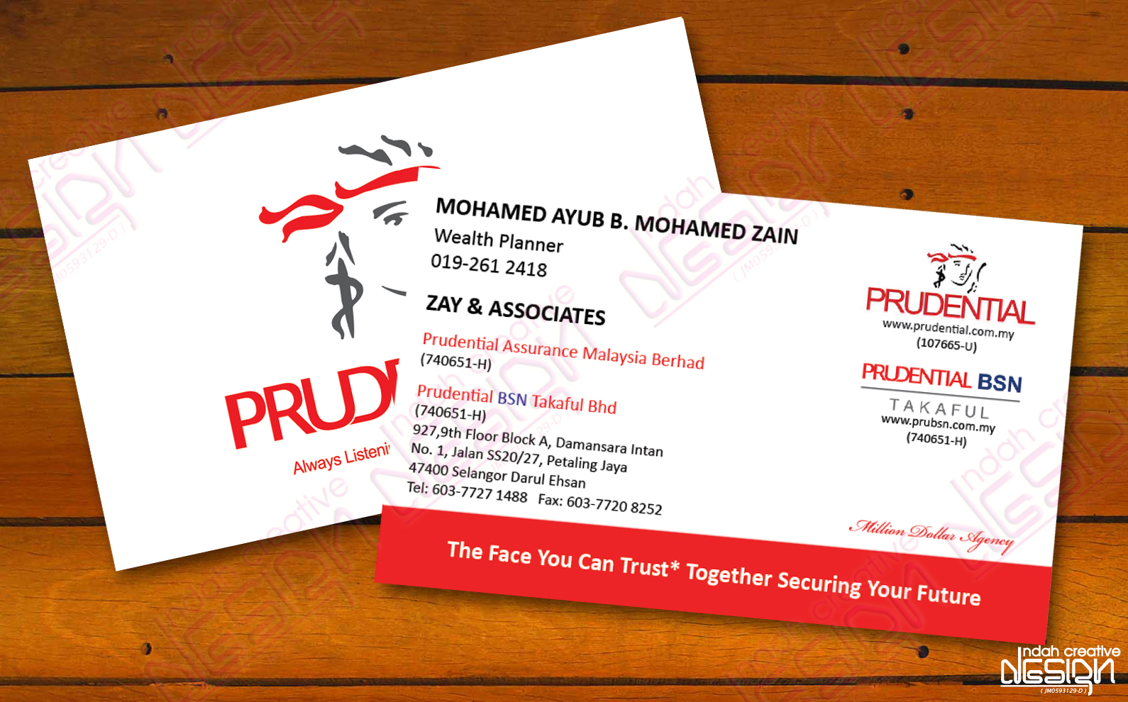 Indah Creative Design: Name Card PRUDENTIAL