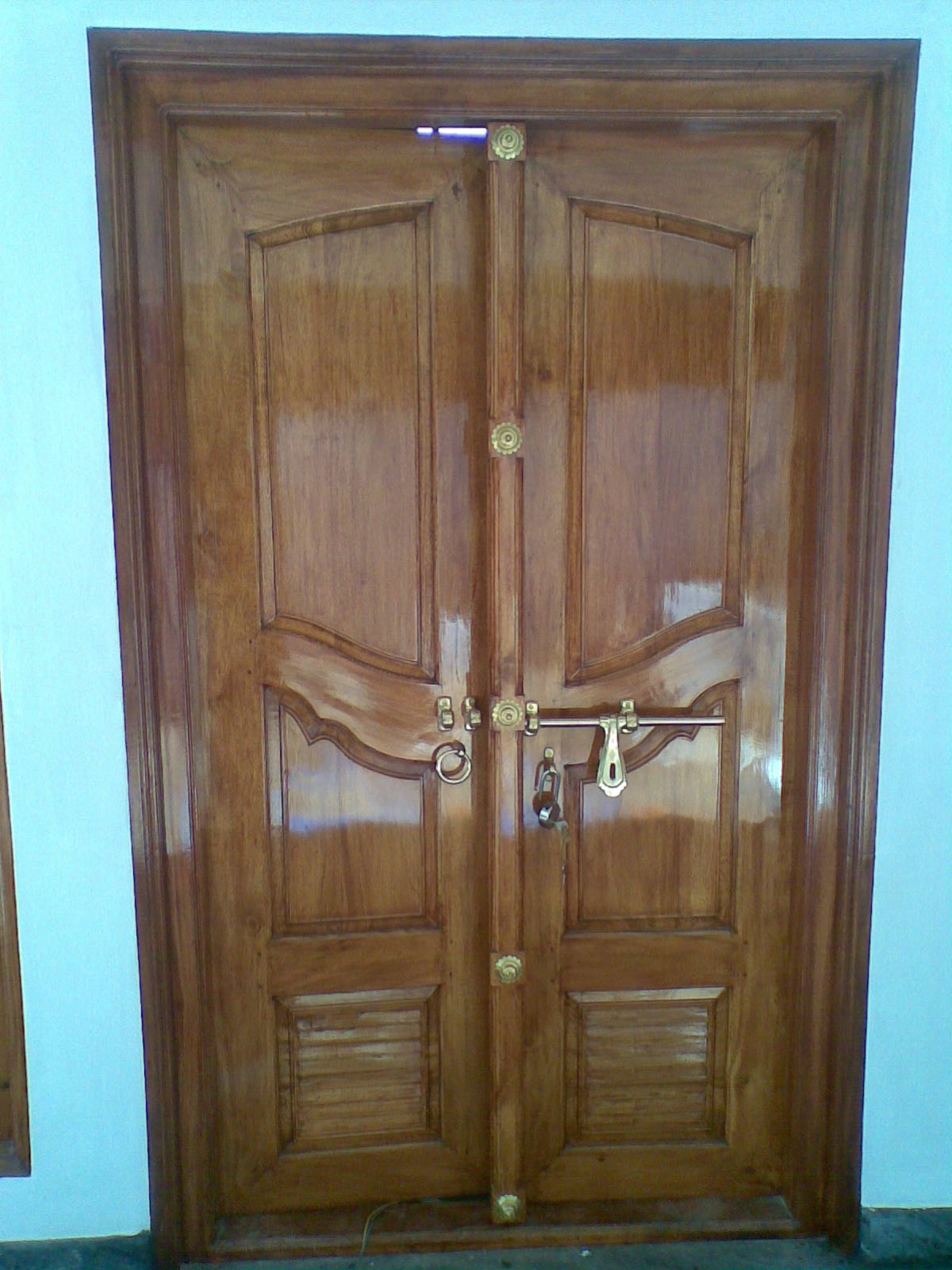 BAVAS WOOD WORKS Kerala Style Wooden Front Door Double 