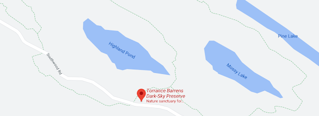 Map of parking lot for trails in Torrance Barrens Conservation Reserve