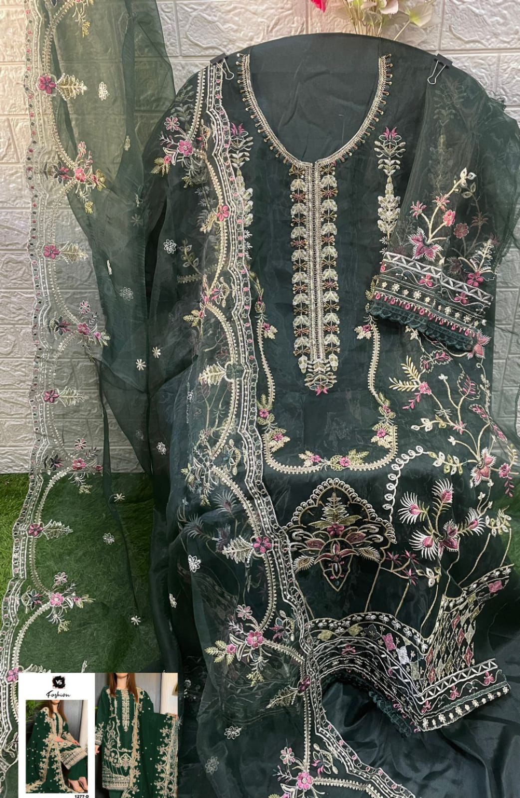 Buy Organza Embroidery Vs 1277 Vs Fashion Pakistani Salwar S