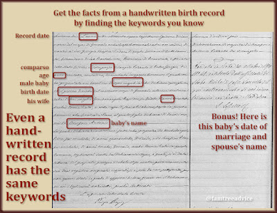 A completely handwritten foreign-language birth record? You know the drill!